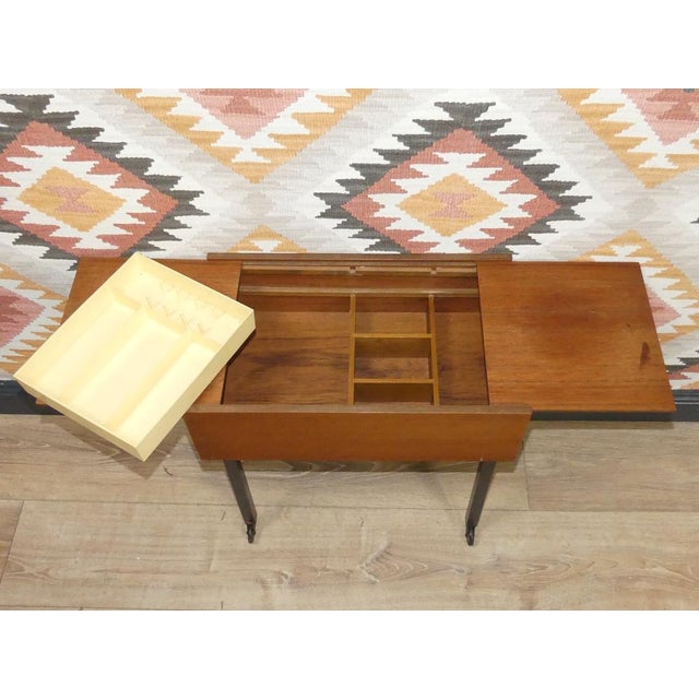 Brown Opal Teak Sewing Box from Opal Möbel, 1960s For Sale - Image 8 of 14