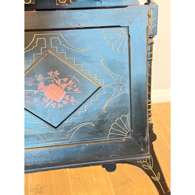 Traditional Antique 19th Century Eastlake Ebonized Cherry Studio Easel Aesthetic Movement Portfolio Stand For Sale - Image 3 of 18