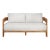 Paradiso Outdoor Solid Teak Wood Love Seat - Gray Fabric For Sale