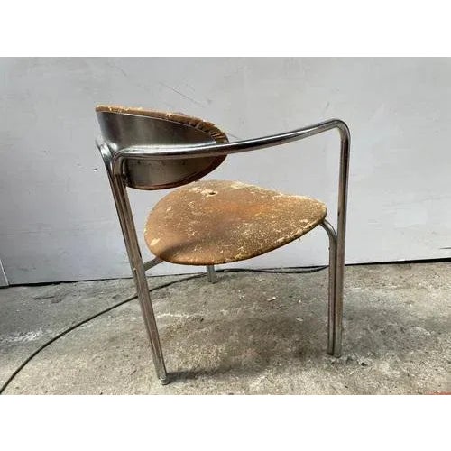 Mid-century modern chair, preserved in its original condition. This rare piece, probably designed by a Danish designer and...