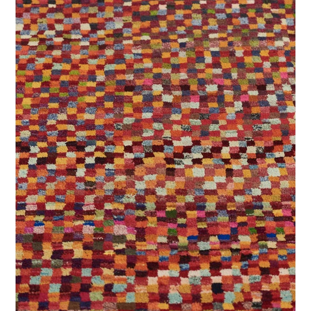 MANSOUR Handwoven Deep-Pile Colorful Contemporary Rug For Sale - Image 4 of 8