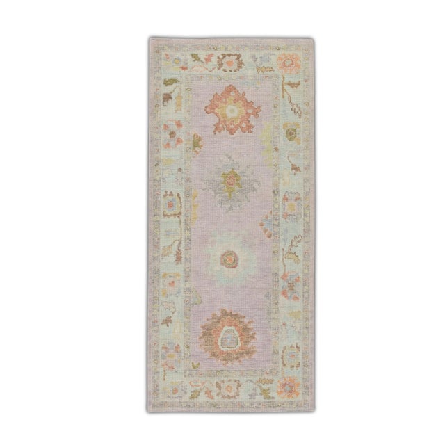 Modern Turkish Oushak Rug 3'3" x 7'1" For Sale - Image 9 of 9