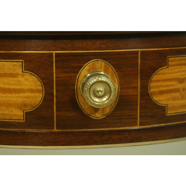 Kindel Winterthur Highly Inlaid Mahogany 1 Drawer Console Table For Sale In Philadelphia - Image 6 of 13