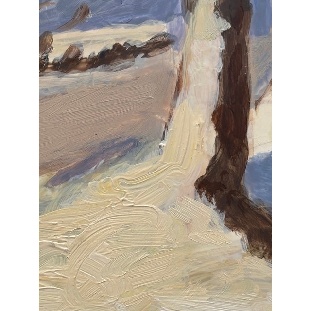 Late 20th Century Late 20th Century Snowy Landscape in Oil - Unsigned For Sale - Image 5 of 7