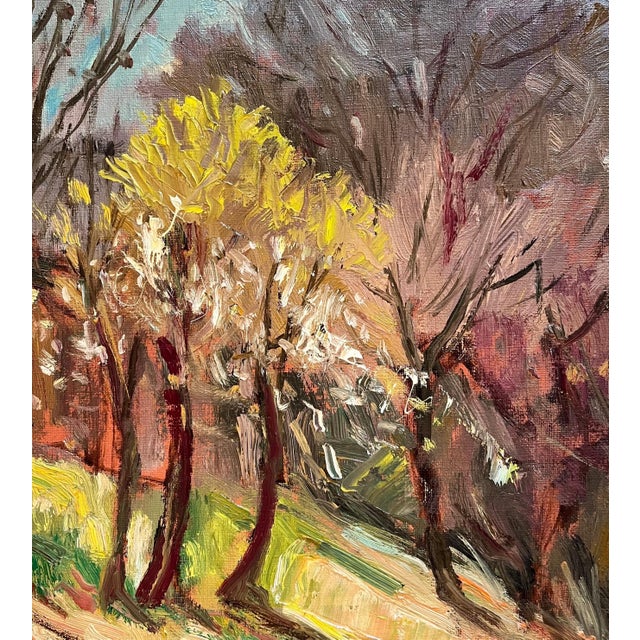 Ernest Voegeli, Autumn Trees, Oil on Canvas For Sale - Image 4 of 11