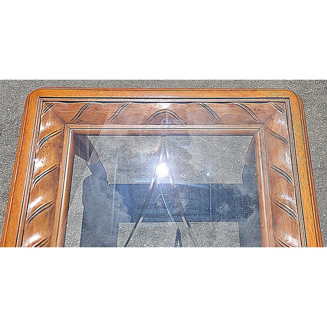 Brown 1980s Contemporary Glass Top Coffee Table For Sale - Image 8 of 8