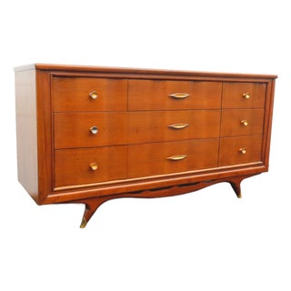 Kent Coffey Mid Century Modern Long Dresser Bathroom Vanity 6892 For Sale