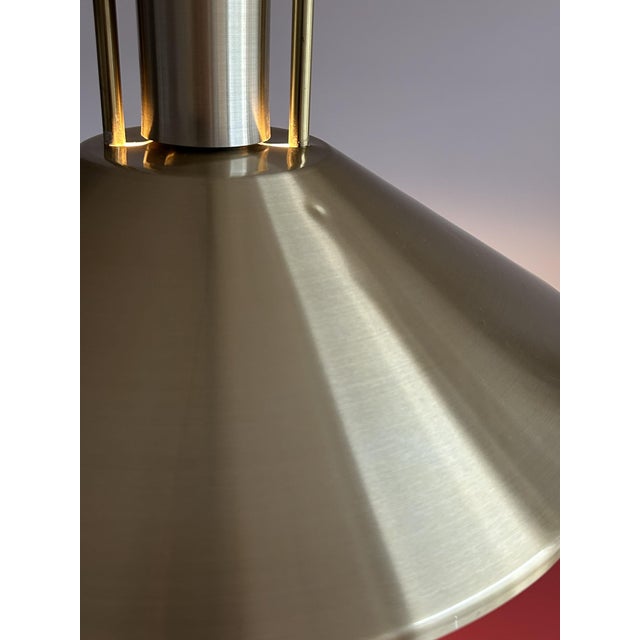 Black Danish Brass Rise and Fall Pendant Lamp, 1970s For Sale - Image 8 of 11