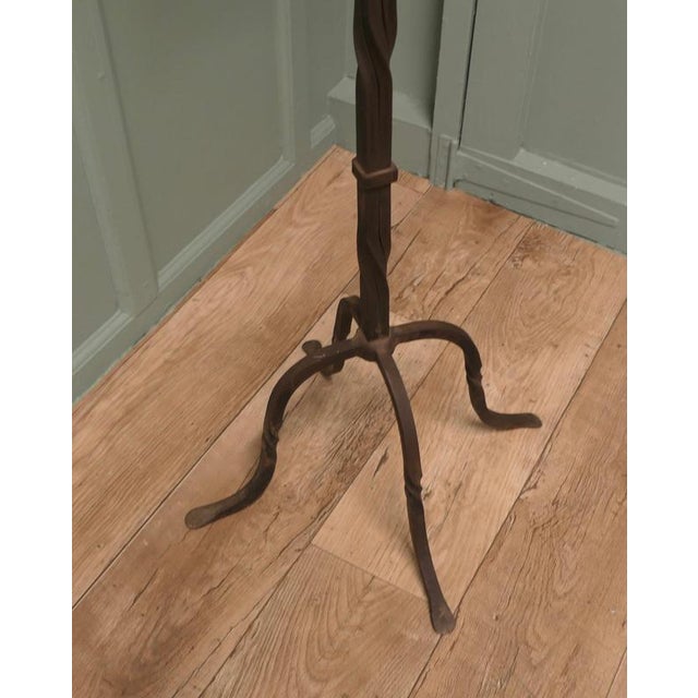 Tall Wrought Iron Blacksmith Candleholder For Sale - Image 6 of 7