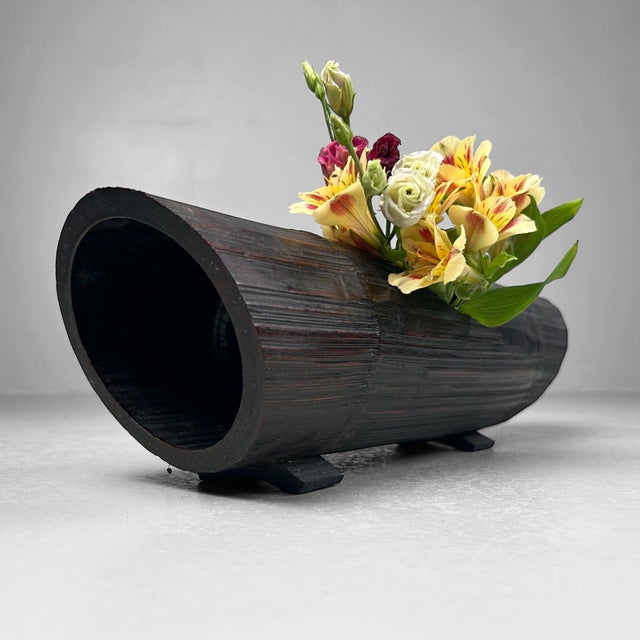 Wood Vintage Bamboo Ikebana Vases, Japan, 1960s, Set of 2 For Sale - Image 7 of 17