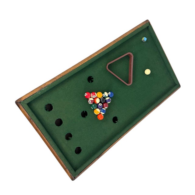 Brown Antique Oak Children's Billiard Game Table, 1890s For Sale - Image 8 of 9