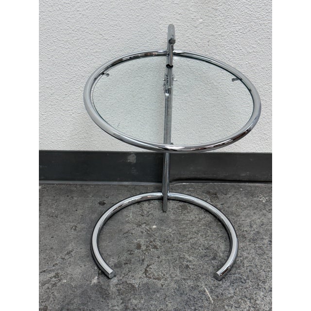Alivar Eileen Grey Style Chrome + Glass Side Table For Sale - Image 11 of 12