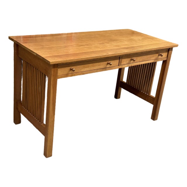 Circa 2001 Stickley Arts & Crafts Cherry Wood Desk For Sale