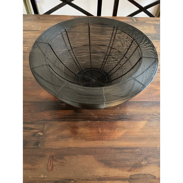 Vintage Postmodern Black Wire 16" Centerpiece Bowl - Circa 1980s For Sale - Image 10 of 10