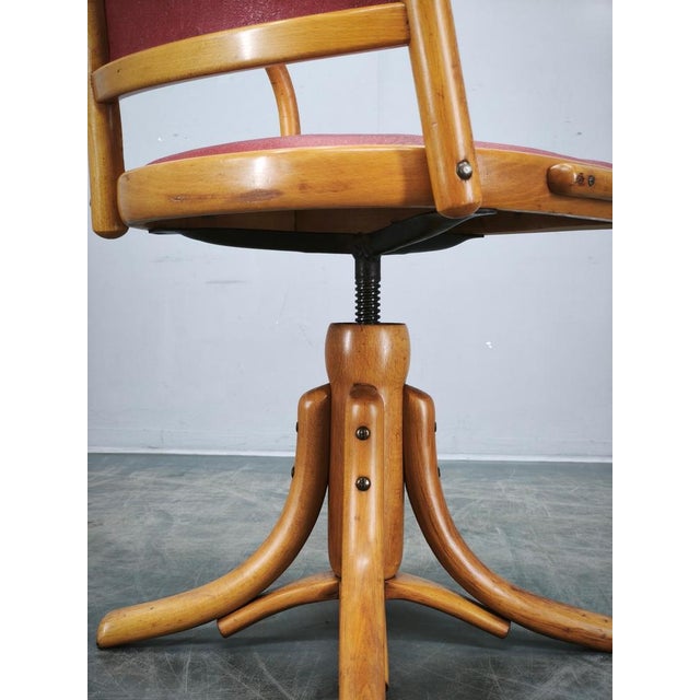 Adjustable Swivel Office Chair from Ligna, Former Czechoslovakia, 1950s For Sale - Image 11 of 16