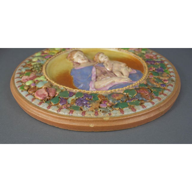Mid 20th Century Northwestern Terra Cotta Company Fine Ceramic Roundel Embossed Madonna and Child For Sale - Image 4 of 11