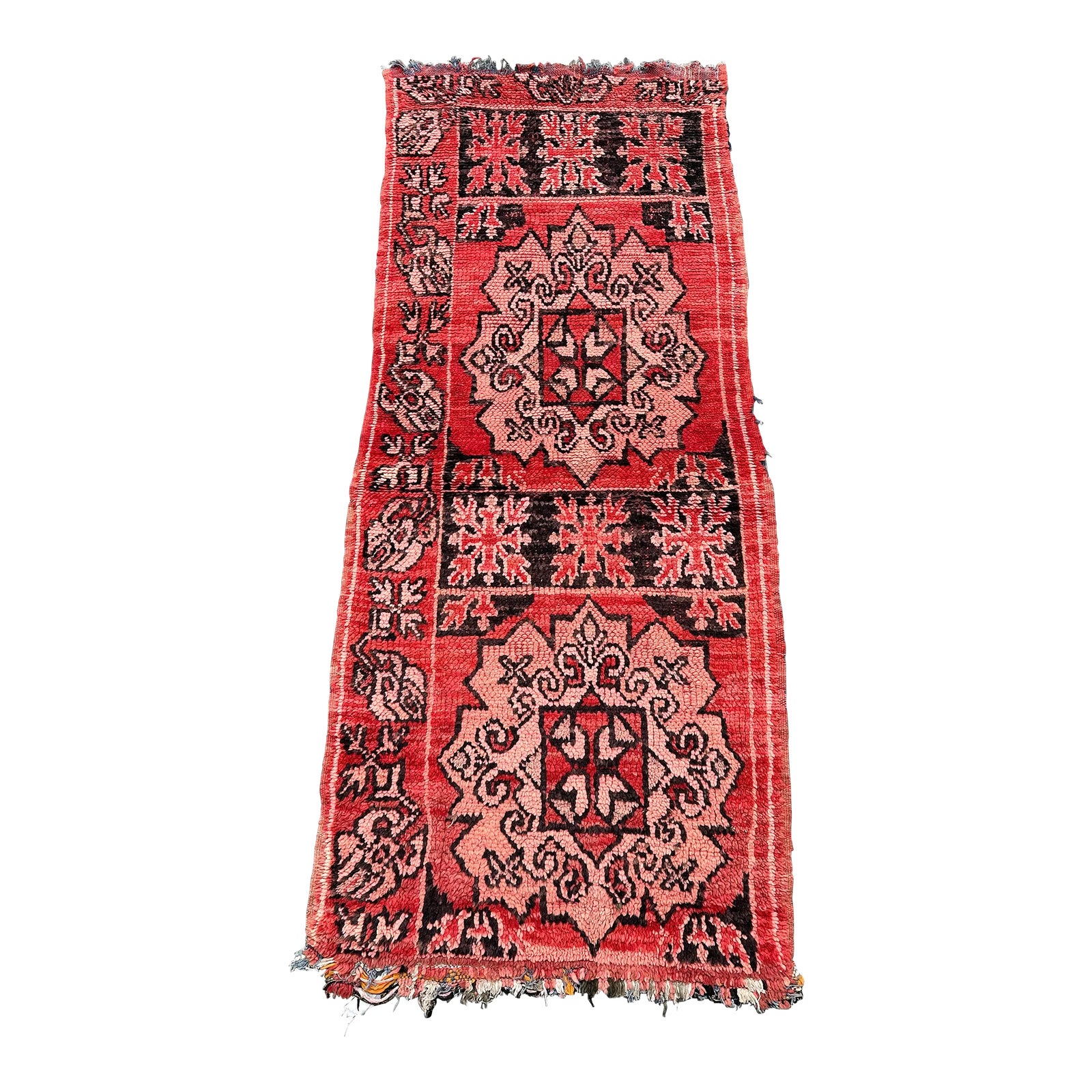 1980s Moroccan Vintage Floral Runners Rug - 2'9