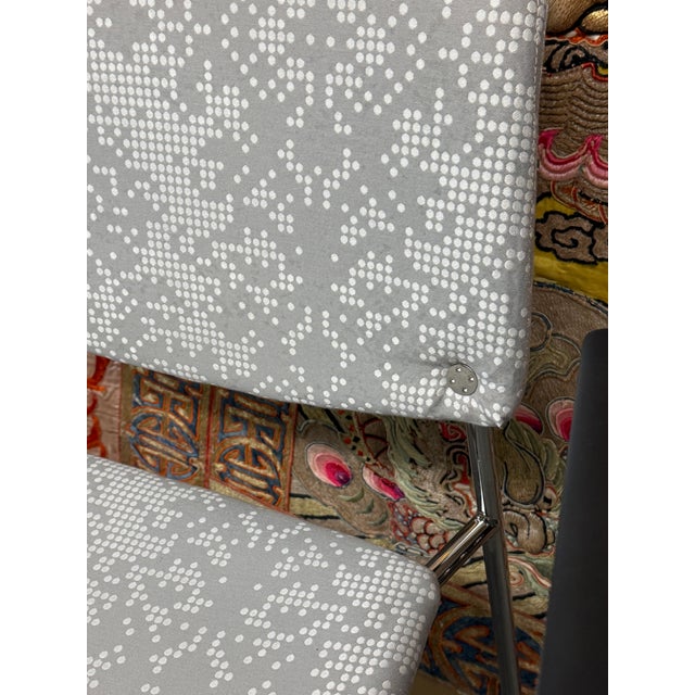 Gray Hightower Modernist Stackable Arm Chair, Damask Print For Sale - Image 8 of 12