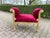 1980s French Louis XVI Red Velvet Beech Bench For Sale - Image 4 of 8