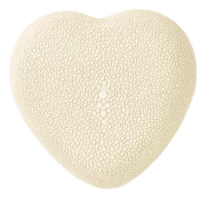 AERIN Faux Shagreen Heart Box, Cream