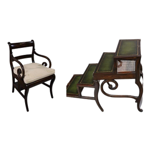 Antique Regency Metamorphic Mahogany Library Ladder Chair