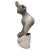 Figurative sculpture of a nude female figure. The stone is a grey tone with speckling. The artist signed and dated the...