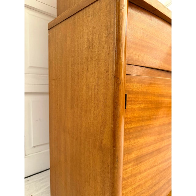 Wood Mid-Century Modern Sliding Glass Door Display China Cabinet For Sale - Image 7 of 12