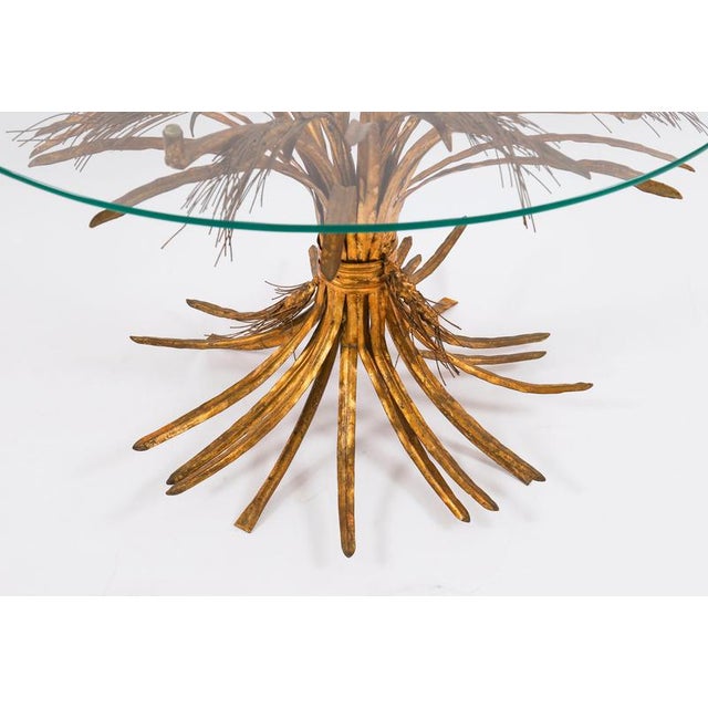 Metal Vintage Hollywood Regency Gilded Wheat-Sheaf Coffee Table, 20th Century For Sale - Image 7 of 14