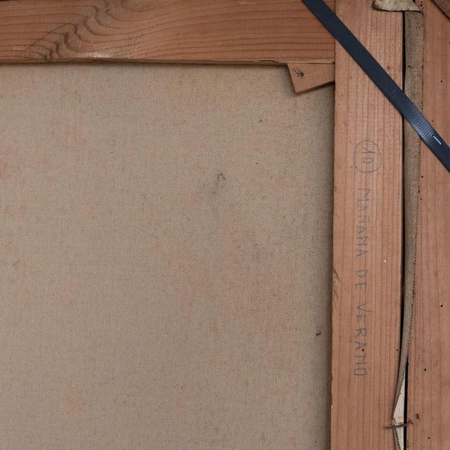 Gold Ramon Trulls Pons, Impressionist Caserras Village Street Scene, Oil Painting For Sale - Image 8 of 9