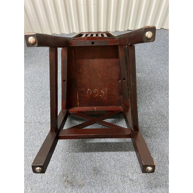 Brown Antique Art & Crafts Carved Mahogany Side Chair in the Style of Rohlfs, Liberty England For Sale - Image 8 of 9