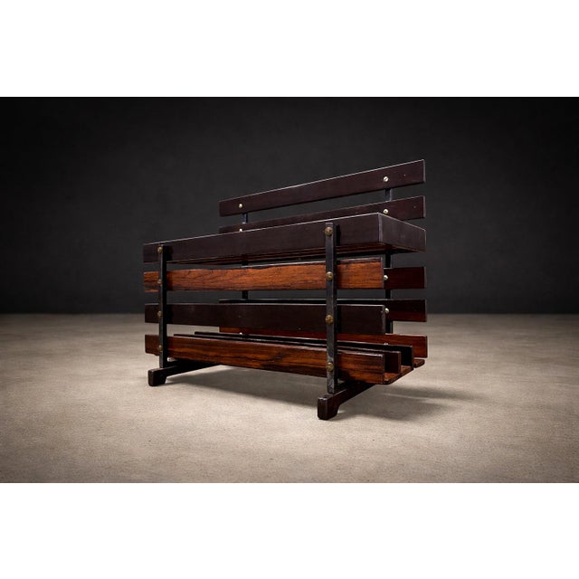 Mid-Century Modern Magazine Rack in Rosewood, Unknown, 1960’s For Sale - Image 3 of 7