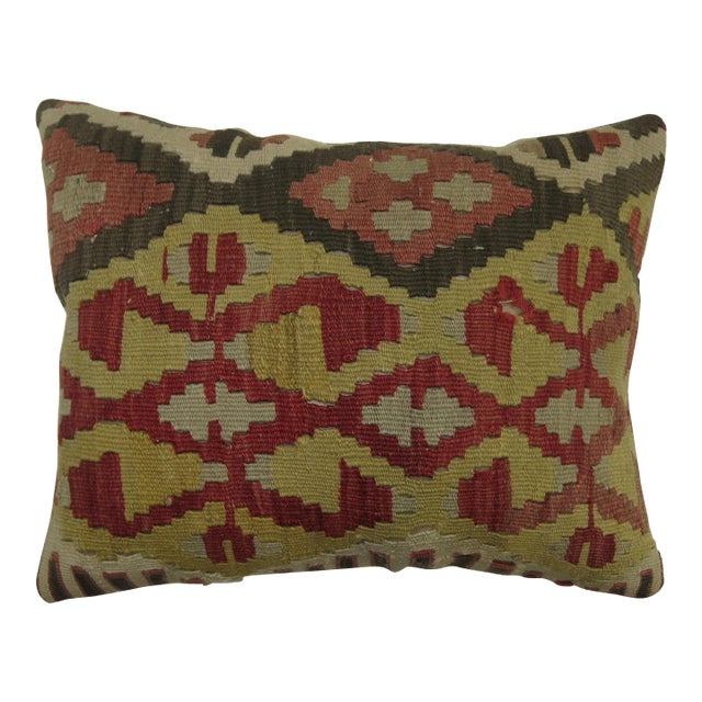 Lumbar Size Turkish Kilim Pillow For Sale