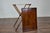An English tray on stand mahogany side table from the 19th century. This elegant English mahogany side table from the 19th...