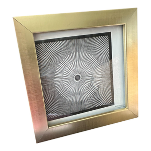 1990s Vintage Framed Authentic Original Hermès Art Advertisement Lithograph Featuring Hermès Black White Geometric