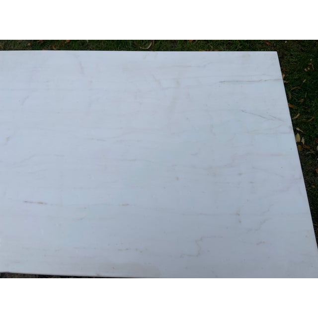 French Garden Bistro Table with Marble Top, 1900s For Sale - Image 3 of 15