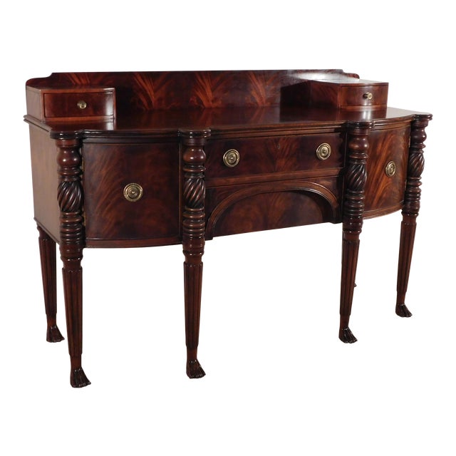 Henredon Natchez Collection Empire Flame Mahogany Claw Foot Sideboard
