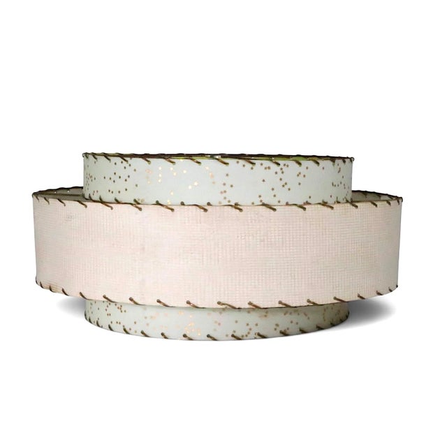 Off-white 1950s Mid Century Modern Three Tier Fiberglass Lamp Shade For Sale - Image 8 of 9
