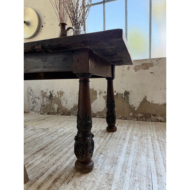Antique Castle Table in Carved Oak, 1890s For Sale - Image 13 of 18