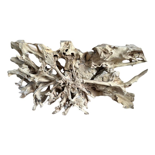 Andrianna Shamaris Monumental Teak and Rock Coffee Table, Screen or Headboard For Sale