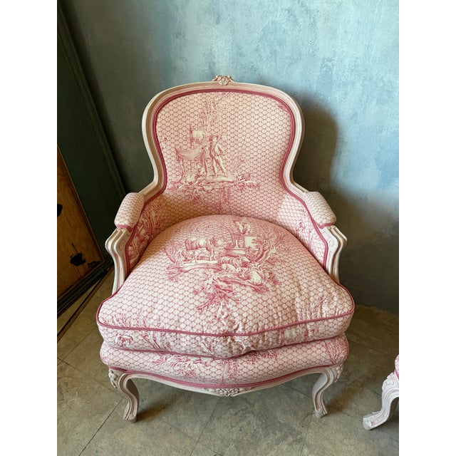 Mid 20th Century Pair of Mid 20th Century French Bergere Chairs For Sale - Image 5 of 8