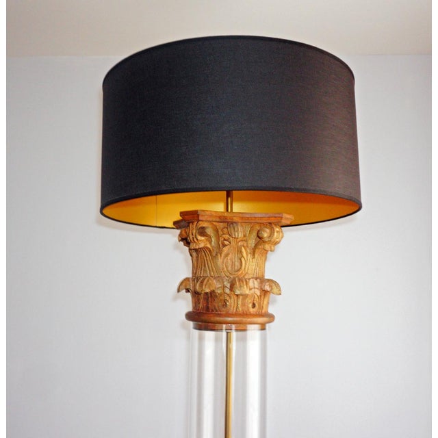 Restoration Hardware Corinthian Capital Glass Floor Lamp Chairish