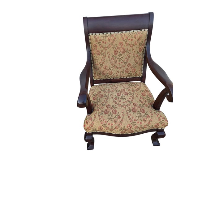 Chair is in great condition. appears to have been refinished at some point in time. age related ware. see matching pieces...