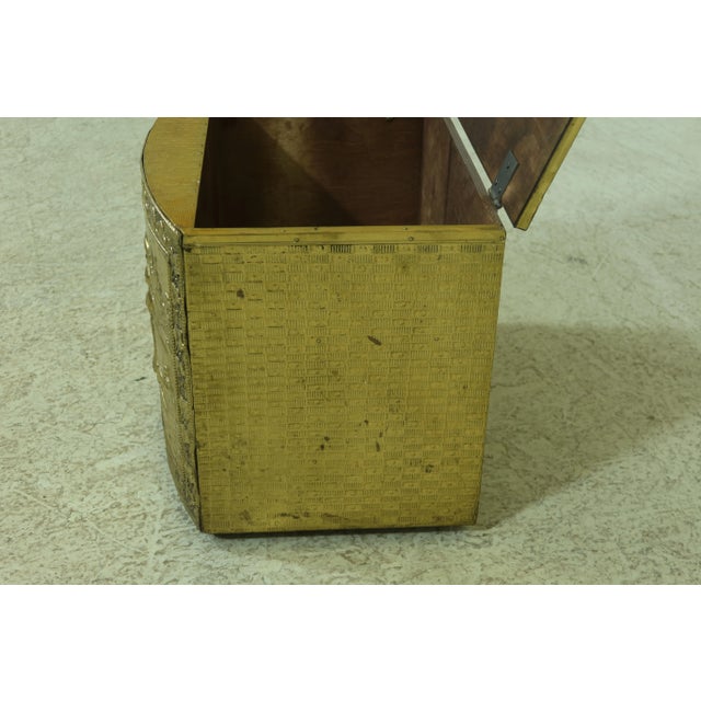 Metal Dutch Embossed Brass Flip Top Tinder Box For Sale - Image 7 of 10