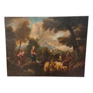 Philipp Peter Roos, Flight Into Egypt, 1680, Oil on Canvas For Sale