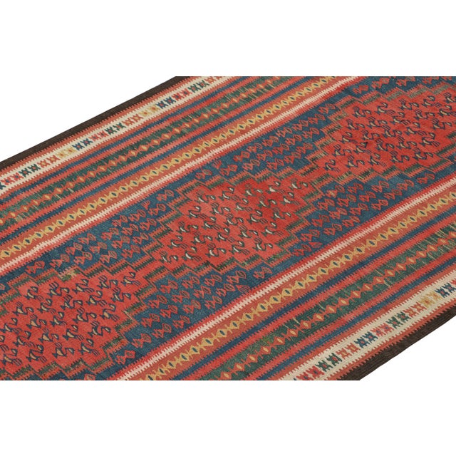 Rug & Kilim Vintage Persian Kilim With Red Medallions and Geometric Patterns by Rug & Kilim For Sale - Image 4 of 7