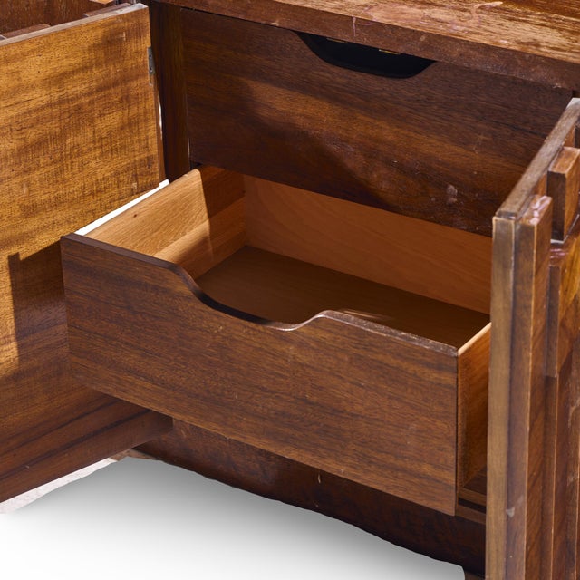 Wood Lane Staccato Brutalist Mid Century Walnut Lowboy Dresser For Sale - Image 7 of 10