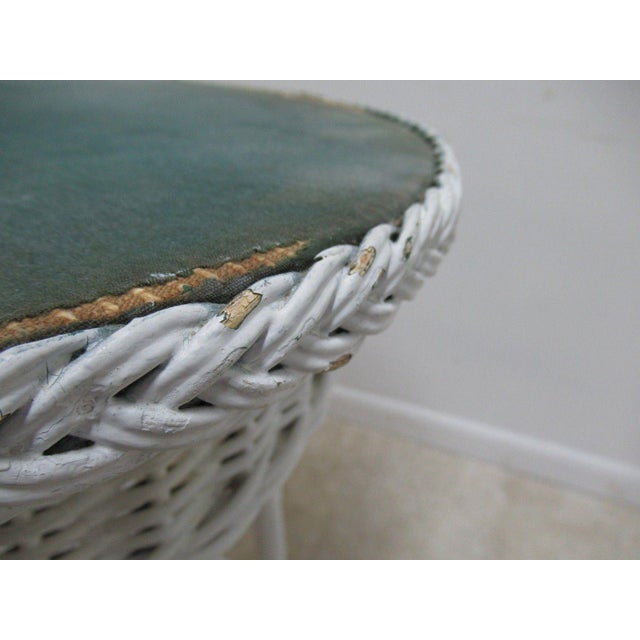 Antique Wicker Outdoor Side Table For Sale - Image 4 of 6