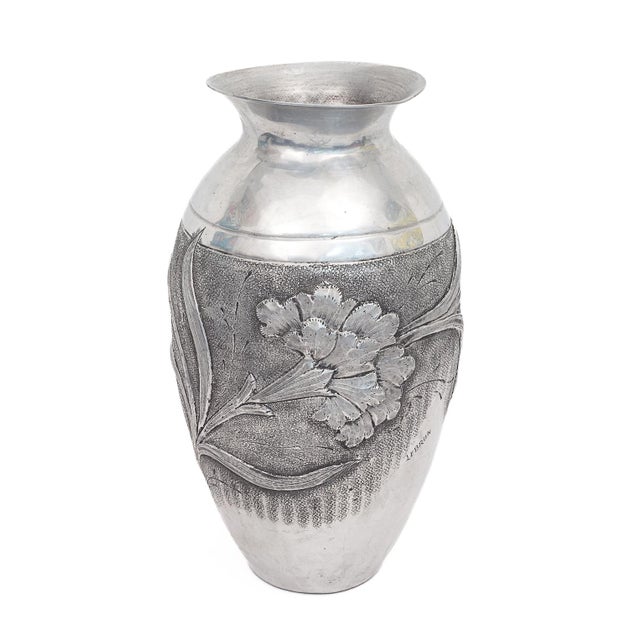 Art Nouveau Pewter Vase, 1890s For Sale - Image 4 of 10