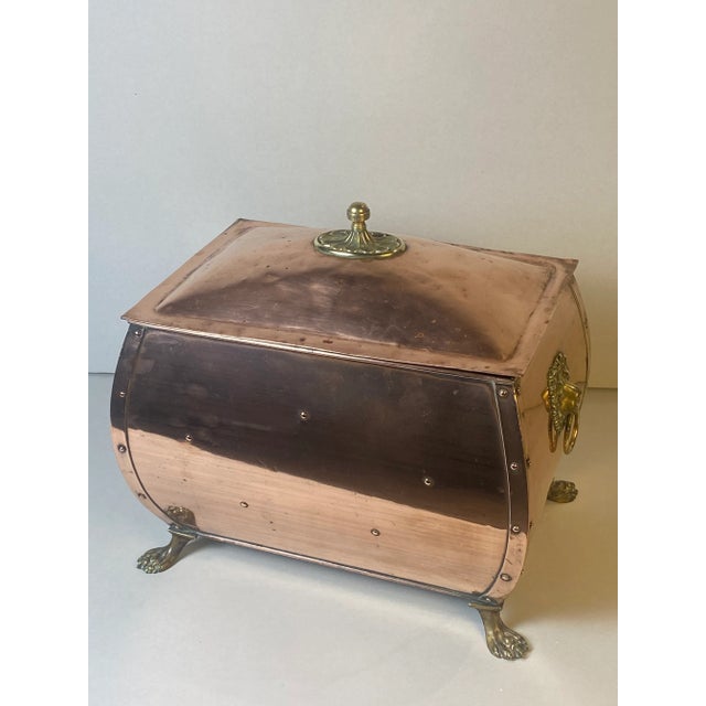 Antique English Regency Copper and Brass Coal Hod/Scuttle For Sale - Image 4 of 11