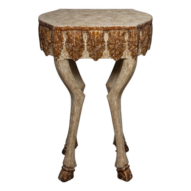 Gilded Hoof "Hoofy" Leg Side/End Table by Creel and Gow 21 1/2"h For Sale